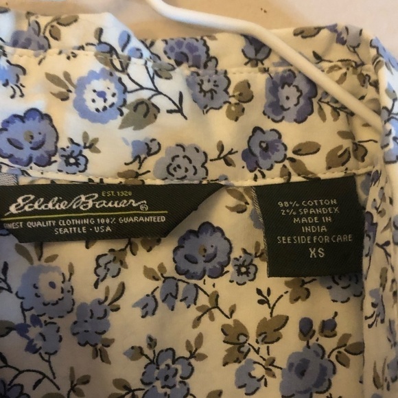 eddie bauer womens lot of 2 short sleeve button up blouses sz XS - Picture 8 of 10